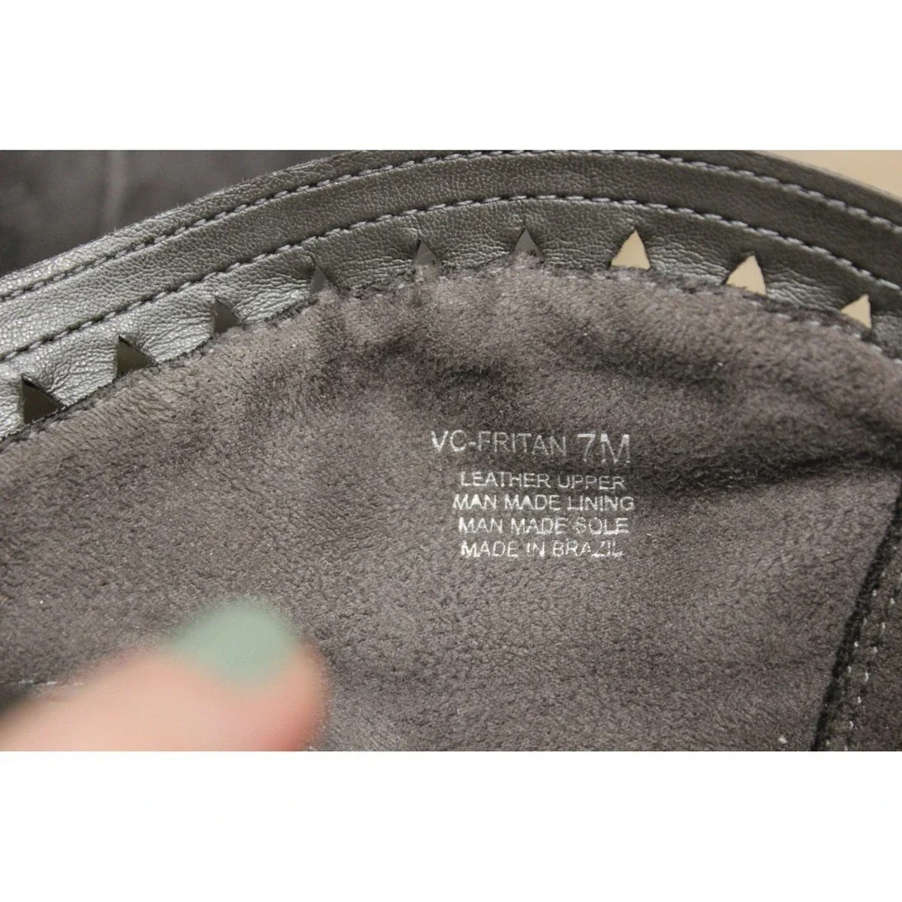 Vince Camuto Fritan Women's 7M Gray Suede Ankle Boots Stack Heel Casual Mod‎